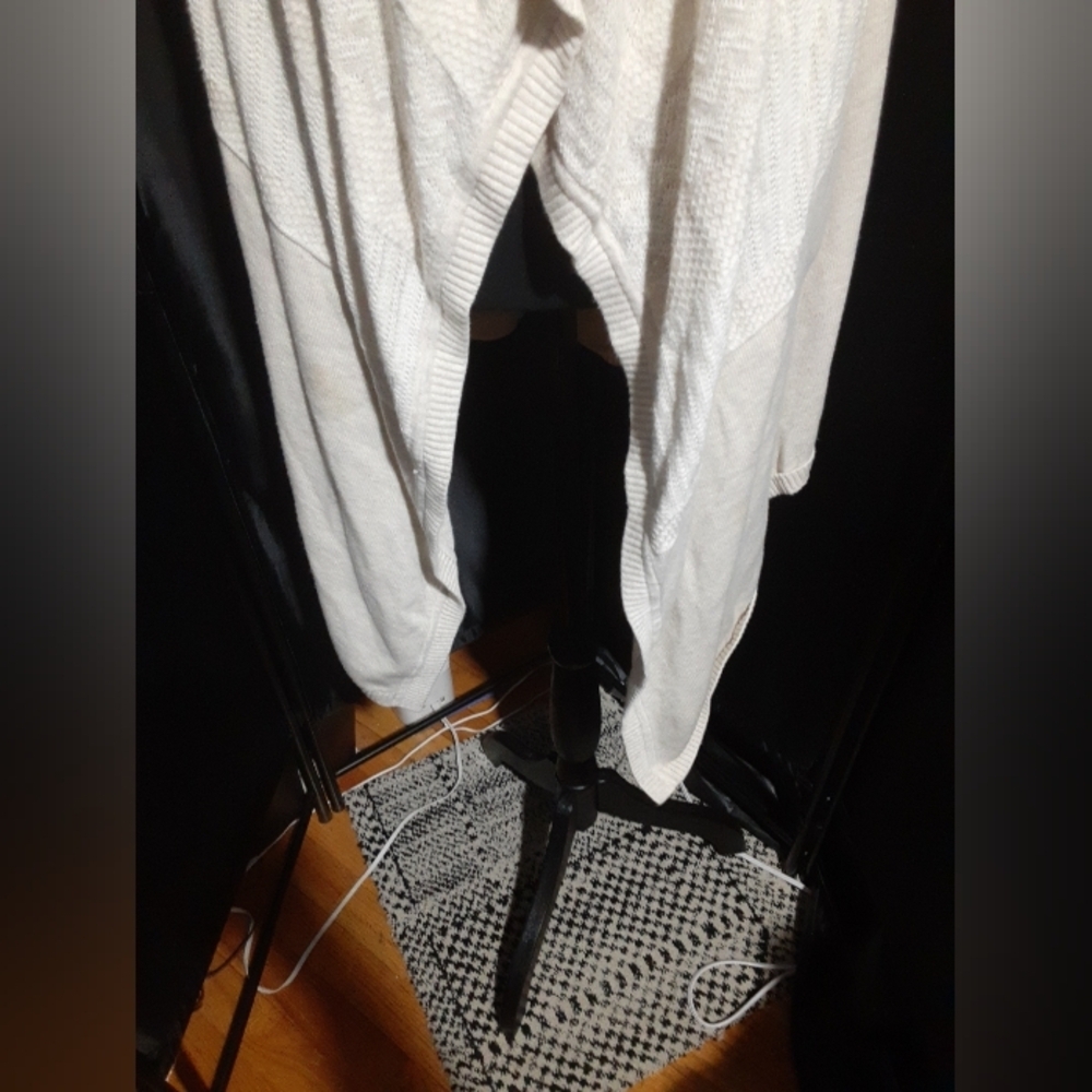 Banana Republic Women's Vest Cardigan Wrap Boho Cream Oversize Lagenlook XS-S - Picture 3 of 6